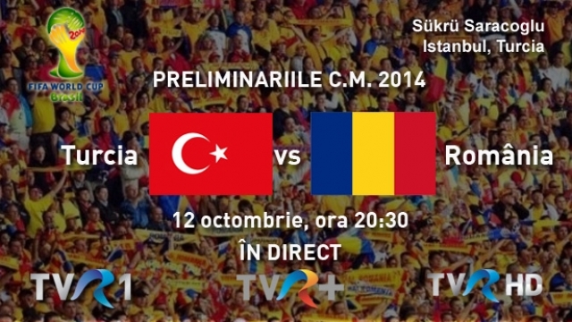 Turcia vs România, în direct la TVR