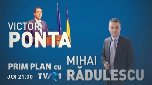 Victor Ponta vine la Prim Plan, pe TVR 1