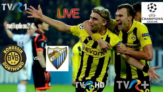 UEFA Champions League Borussia Dordmund – Malaga CF la TVR 1, TVR HD şi TVR+ 