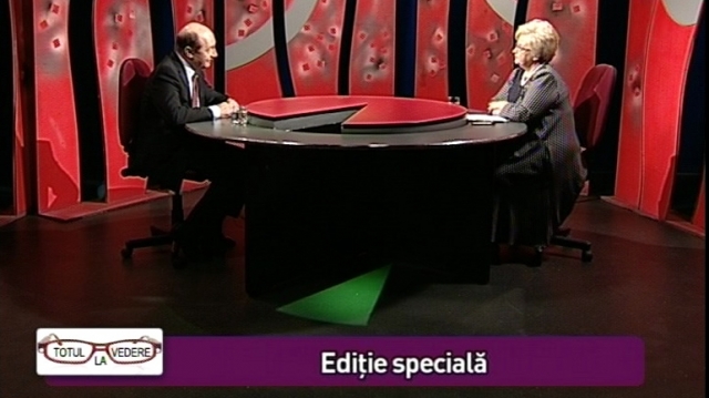 Traian Băsescu la TVR Timișoara într-o ediție specială 