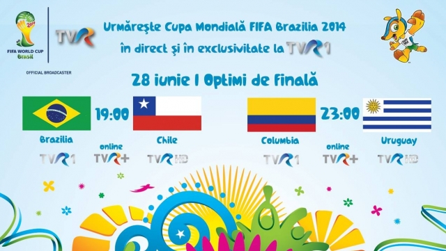 CM FIFA Brazilia 2014 în direct la TVR - programul transmisiunilor din 28 iunie