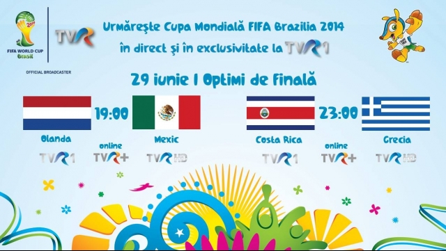 CM FIFA Brazilia 2014 în direct la TVR - programul transmisiunilor din 29 iunie