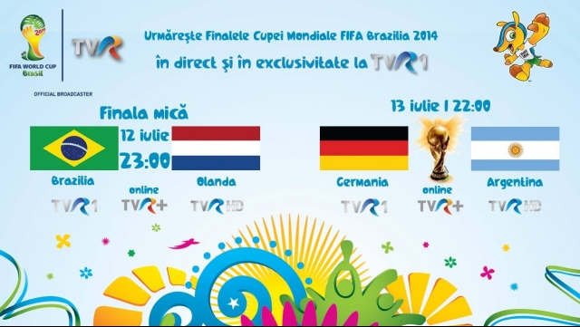 Finala Cupei Mondiale FIFA Brazilia 2014 se joacă în direct la TVR