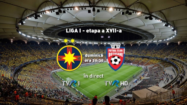 Steaua-FC Botoşani, duminică, în direct la TVR 