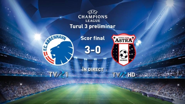 FC Copenhaga – Astra Giurgiu, scor 3 - 0