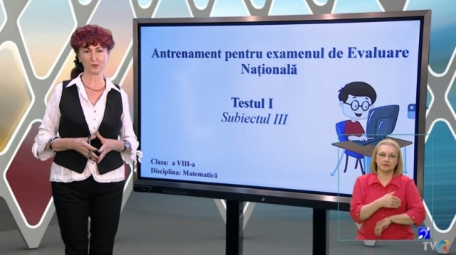 TELEȘCOALA: Matematică, a VIII-a, Test de antrenament 1. Evaluarea Naţională - subiectul 3 | VIDEO
