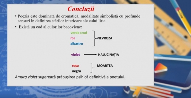 TELEȘCOALA: Limba română, a XII-a, curente literare, motivarea apartenenței unui text la simbolism | VIDEO