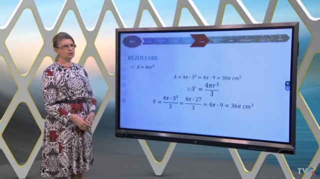 TELEȘCOALA: Matematică, a VIII-a, sfera | VIDEO