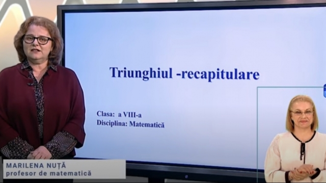 TELEȘCOALA: Matematică, a VIII-a, triunghiul II - recapitulare | VIDEO