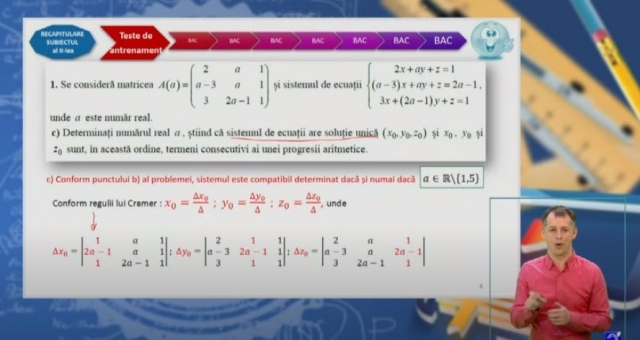 TELEȘCOALA: Matematică, a XII-a, rezolvare test de antrenament 8, subiect II | VIDEO