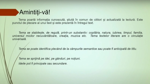 TELEȘCOALA: Română, a VIII-a – Textul narativ. Recapitulare | VIDEO
