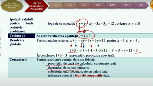 TELEȘCOALA: Matematică, a XII-a, Tehnologic - Legi de compoziţie| VIDEO