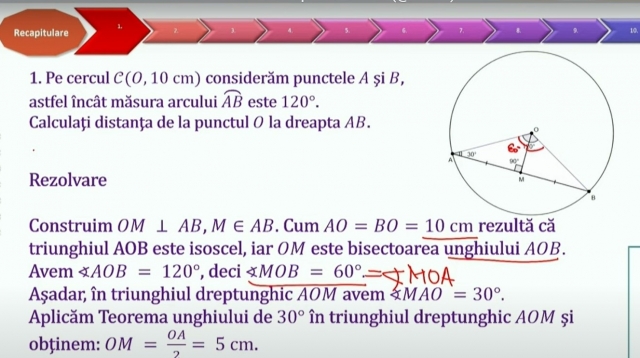 TELEȘCOALA: Matematică, a VIII-a - Cercul (II) | VIDEO