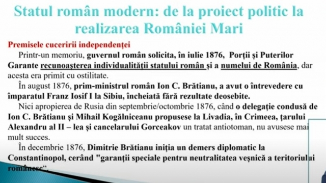 TELEȘCOALA: Istorie, a XII-a - Statul român modern - de la proiect politic la realizarea României Mari| VIDEO