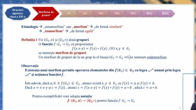 TELEȘCOALA: Matematică, a XII-a - Morfisme şi izomorfisme de grupuri | VIDEO