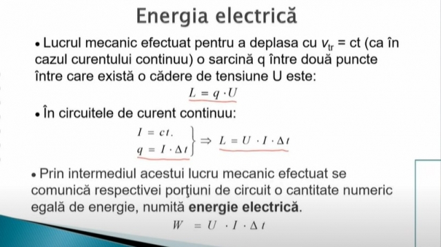 TELEȘCOALA:  Fizică clasa a XII-a – Energia electrică. Puterea electrică | VIDEO
