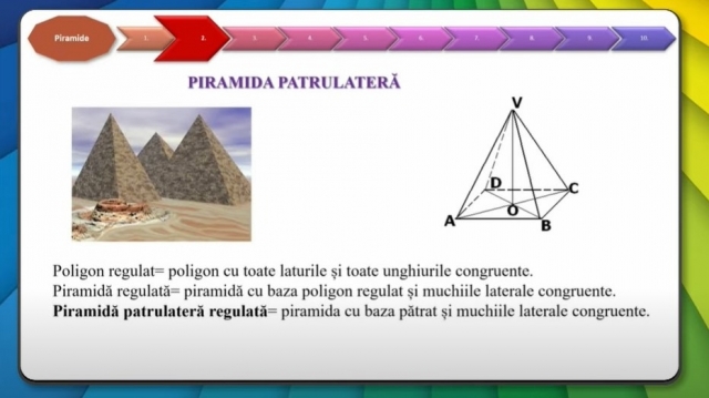 TELEȘCOALA: Matematică, a VIII-a - Piramide. Arii şi volum | VIDEO