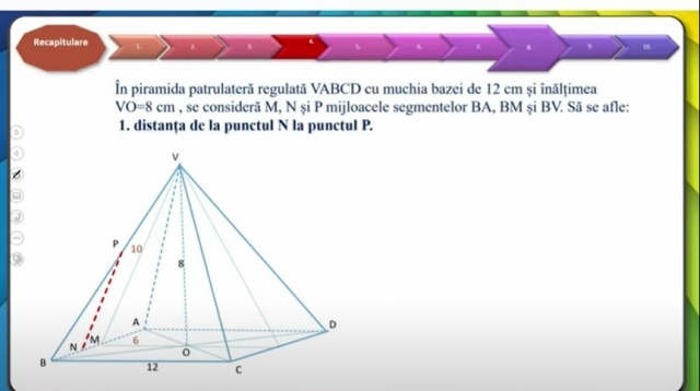 TELEȘCOALA: Matematică, a VIII-a - Distanţe şi unghiuri în corpurile studiate| VIDEO