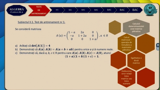 TELEȘCOALA: Matematică, a XII-a - Elemente de algebră. Subiectul II. 1. | VIDEO