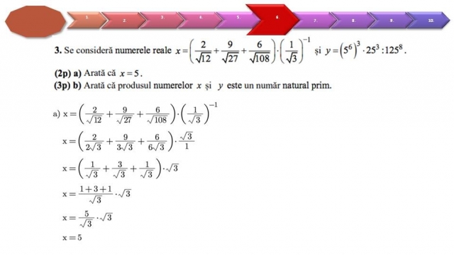 TELEȘCOALA: Matematică, a VIII-a - Testul de antrenament 3, subiectul III (algebră) | VIDEO