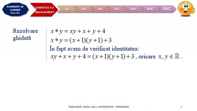 TELEȘCOALA: Matematică, a XII-a - Algebră, subiectul II.2, Bacalaureat - profil tehnologic | VIDEO