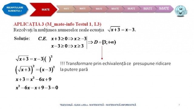 TELEȘCOALA: Matematică, a XII-a - Subiectul I. Selecție din testele de antrenament pentru Bacalaureat | VIDEO
