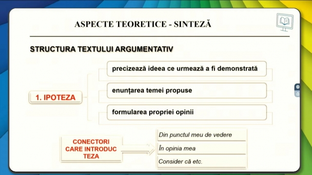 TELEȘCOALA: Română, a XII-a - Testul de antrenament 2, subiectul I B. Textul de tip argumentativ | VIDEO