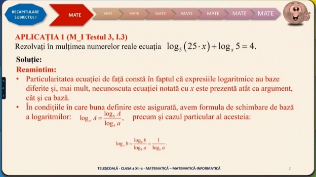 TELEȘCOALA: Matematică, Matematică - Informatică, a XII-a - Subiectul I din testele de antrenament pentru Bacalaureat | VIDEO
