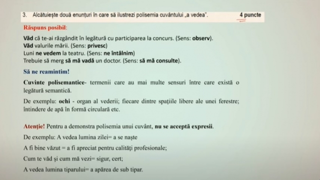 TELEȘCOALA: Română, a VIII-a - Test antrenament nr. 4. Subiect I.B| VIDEO