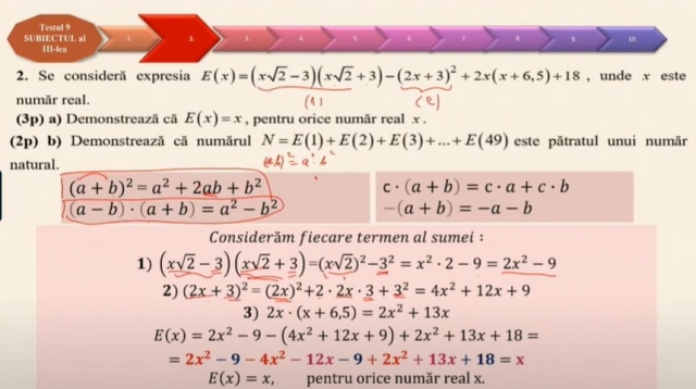 TELEȘCOALA: Matematică, a VIII-a - Subiect III. Test de antrenament nr. 9 | VIDEO