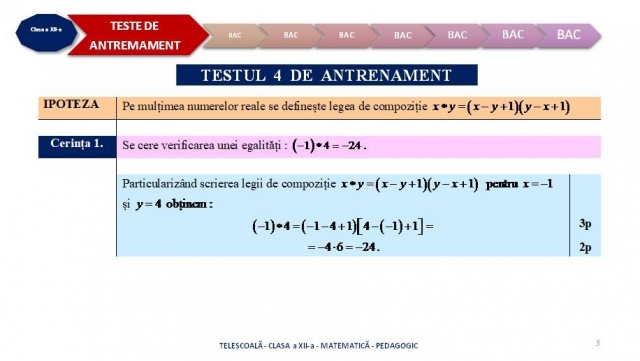 TELEȘCOALA: Matematică, a XII-a - Rezolvarea subiectelor II și III dintr-o selecție de teste de antrenament | VIDEO