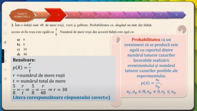 TELEȘCOALA: Matematică, a VIII-a - Testul de antrenament nr.12. Subiectele I şi II | VIDEO