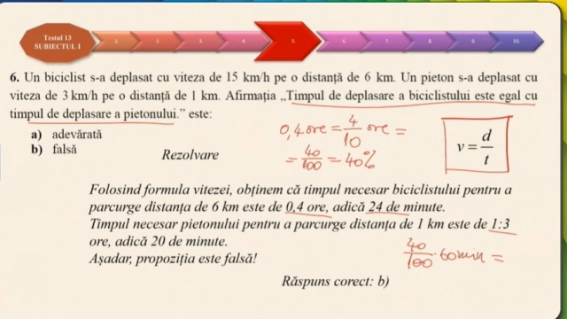 TELEȘCOALA: Matematică, a VIII-a - Testul de antrenament nr. 13. Subiectele I şi II | VIDEO