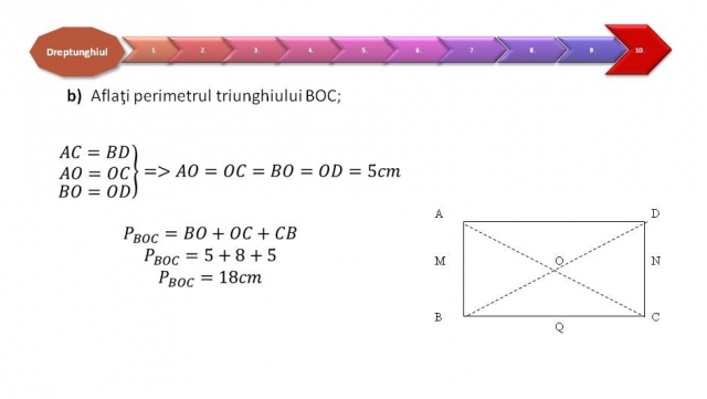TELEȘCOALA: Matematică, a VIII-a. Dreptunghiul. Recapitulare | VIDEO