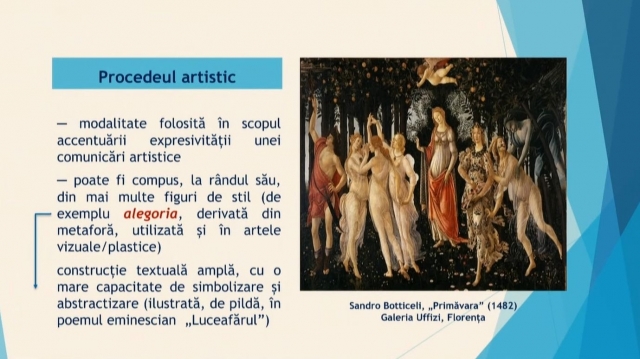 TELEȘCOALA: Limba și literatura română, a XII-a - Rolul figurilor de stil și al procedeelor artistice în constituirea sensului | VIDEO