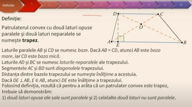 TELEŞCOALA: Matematică, a VIII-a - Trapezul | VIDEO