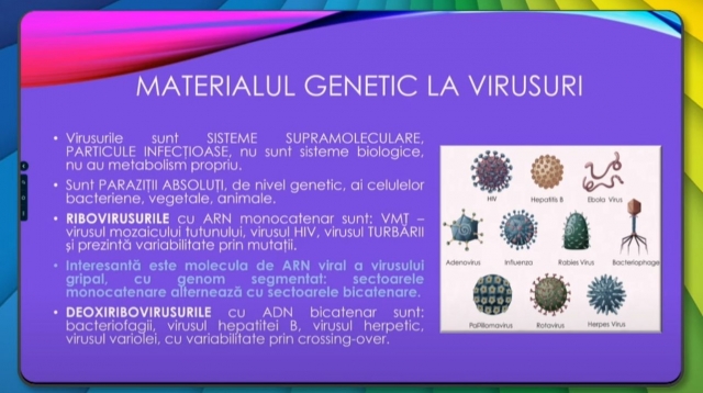 TELEȘCOALA: Biologie, a XII-a - „Materialul genetic la virusuri procariote si eucariote” | VIDEO
