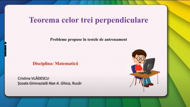 TELEȘCOALA: Matematică, a VIII-a -  Teorema celor trei perpendiculare. Teste de antrenament | VIDEO