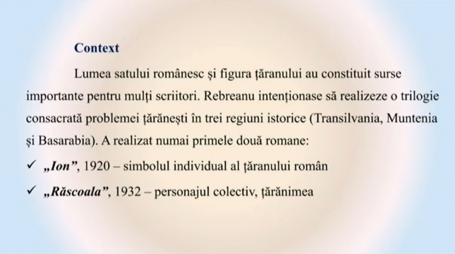 TELEȘCOALA: Română, a XII-a - Subiectul al III-lea. „Ion”, de Liviu Rebreanu | VIDEO