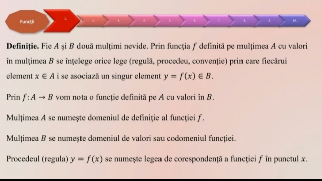 TELEȘCOALA: Matematică, a VIII-a - Funcţii. Elemente introductive | VIDEO