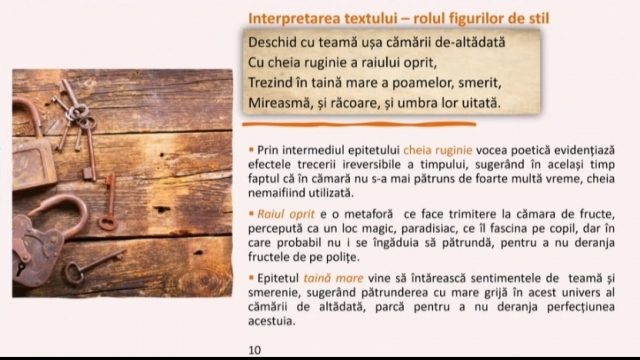 TELEȘCOALA: Română, a VIII-a - Textul liric. Semnificaţii, interpretare |VIDEO 