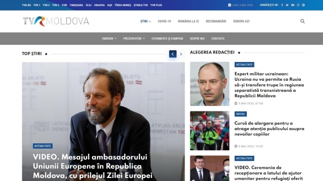 De Ziua Europei, TVR MOLDOVA a relansat site-ul tvrmoldova.md