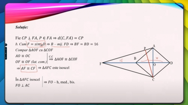 TELEŞCOALA: Matematică, a VIII-a - Probleme de geometrie propuse pentru Evaluarea Naţională | VIDEO