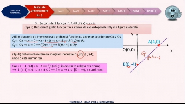 TELEȘCOALA: Matematică, a VIII-a - Subiect III. Test antrenament 3| VIDEO