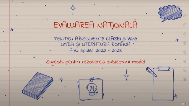 TELEȘCOALA: Limba română, a VIII-a, Subiect model Evaluare Naţională 2022-2023 | VIDEO
