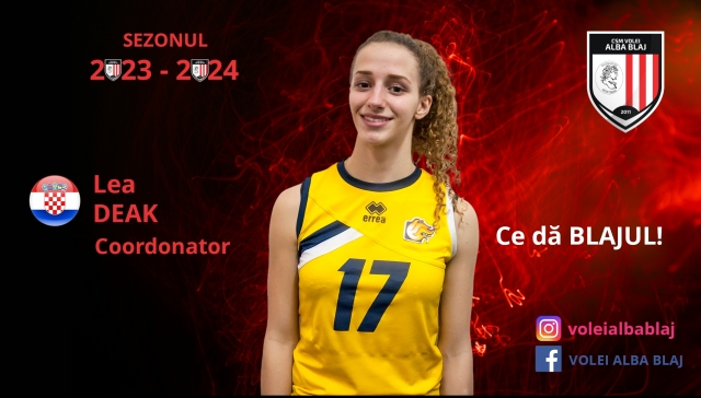 Volei feminin: Coordonatoarea croată Lea Deak va juca la Volei Alba Blaj