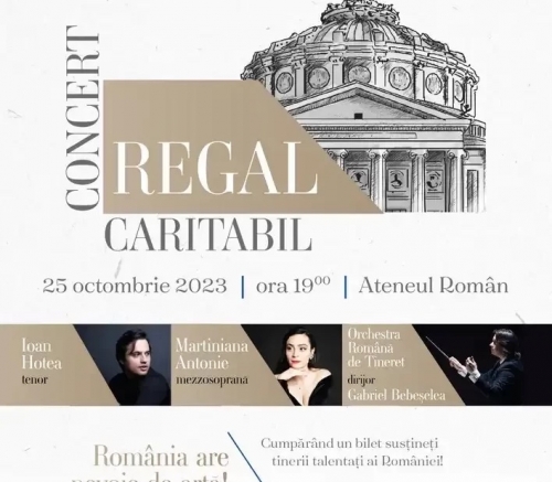 Concertul Regal pentru susținerea tinerilor artiști, de la Ateneul Român, în direct la TVR Cultural | VIDEO 