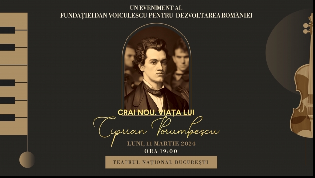 Spectacolul „Crai nou. Viața lui Ciprian Porumbescu”, dedicat marelui compozitor, în 11 martie, la TNB 