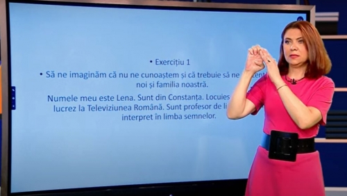 TELEȘCOALA: Limba semnelor române, lecția 1 / VIDEO