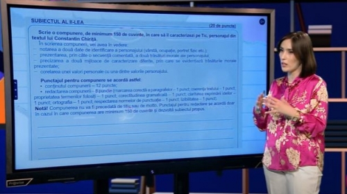 TELEȘCOALA: Limba Română, clasa a VIII-a - subiect de evaluare națională (III) / VIDEO